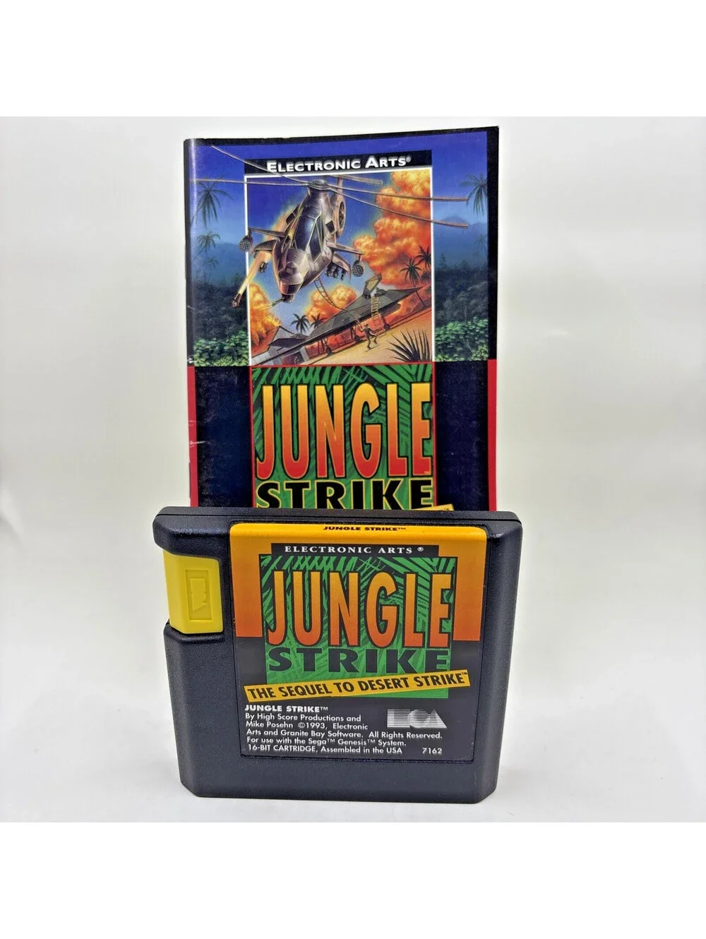 JUNGLE STRIKE Sega Genesis Game Cartridge + Manual TESTED